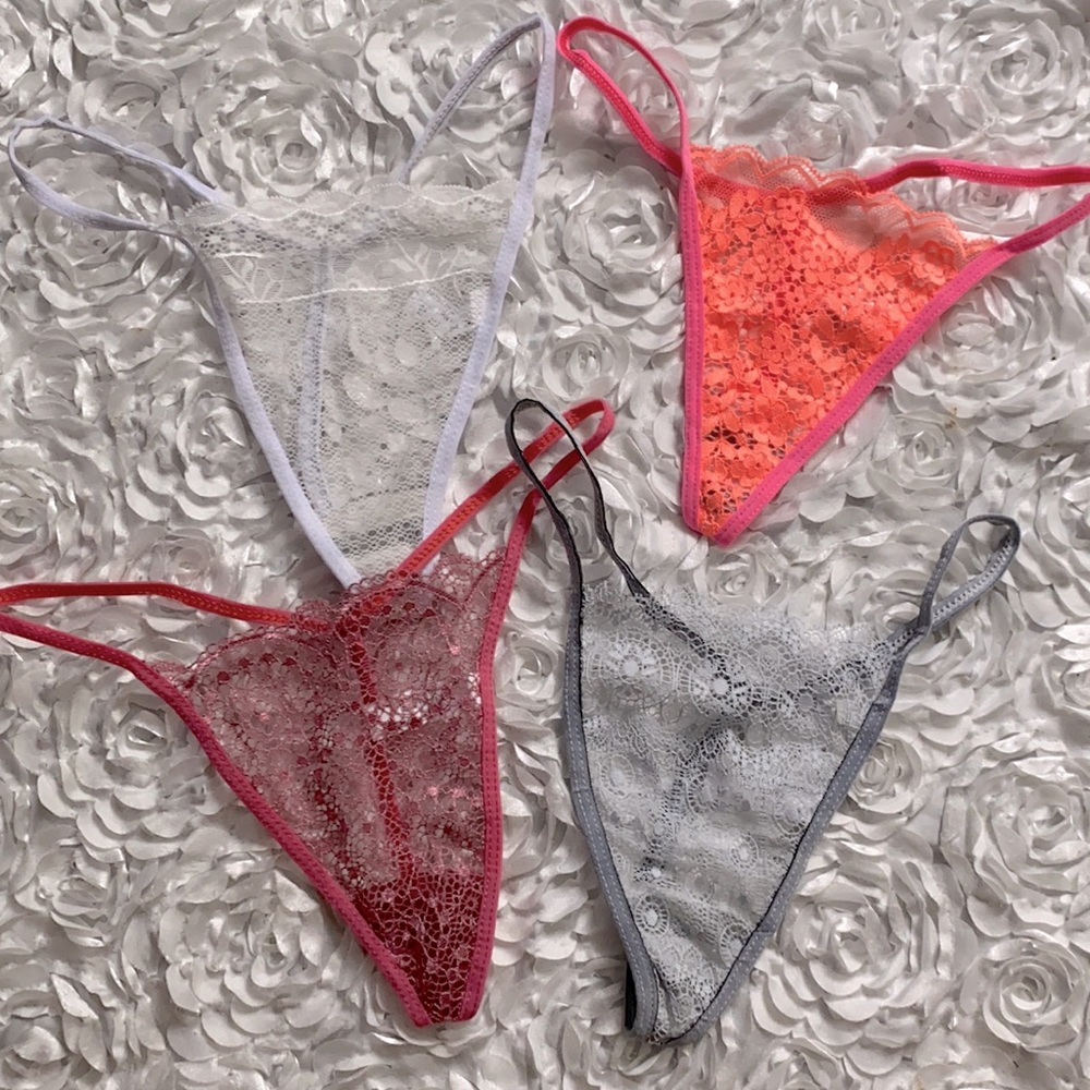 Bundle of 4 new g string lace panties size large